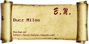 Bucz Milos névjegykártya